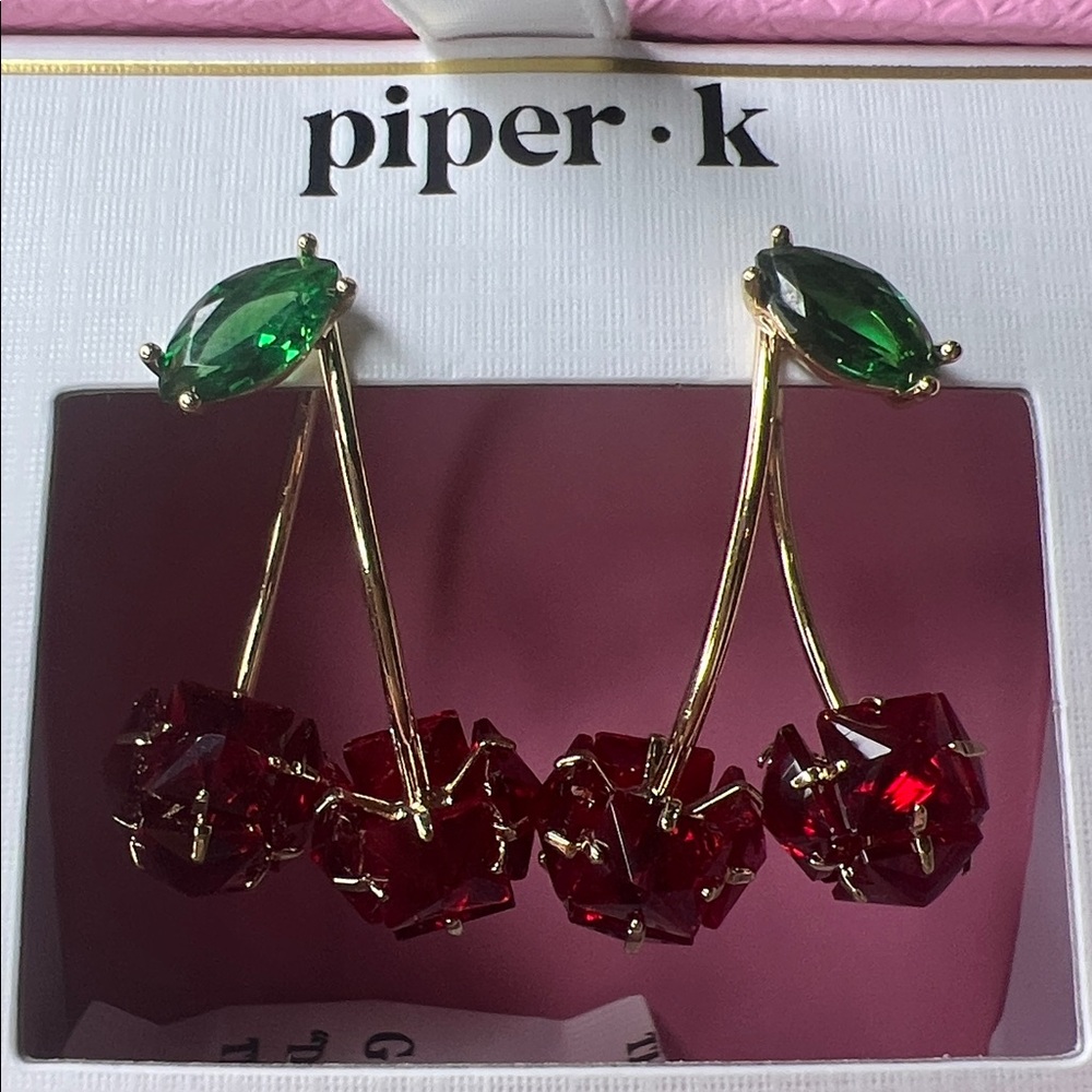 Piper K | Cherry 🍒 Dangle Earrings - Picture 4 of 7